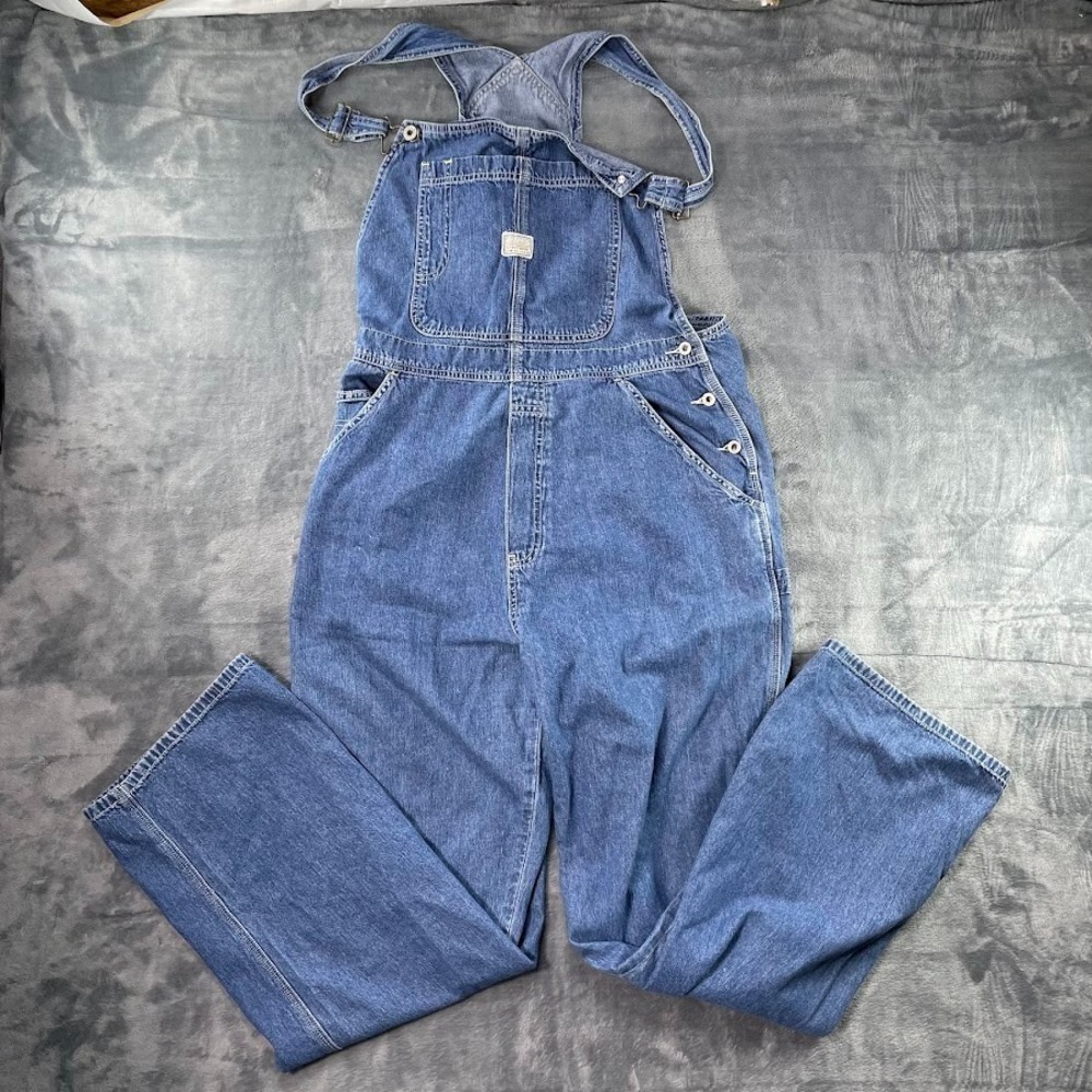 Vintage Old Navy Blue Jeans Denim Overalls Medium Wash Relaxed Fit Women's Sz XL